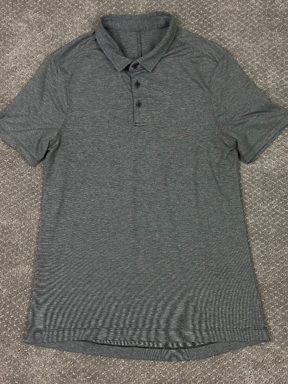 Lululemon Evolution Polo Shirt Mens Medium Gray Heather Peformance
